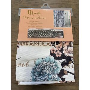 Luv Betsey Blush Design 13 Piece Shower Curtain Set. The set includes one 72in x